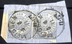 1869, Freimarken, 2 Gr graublau der Talerwährung im Paar und ...