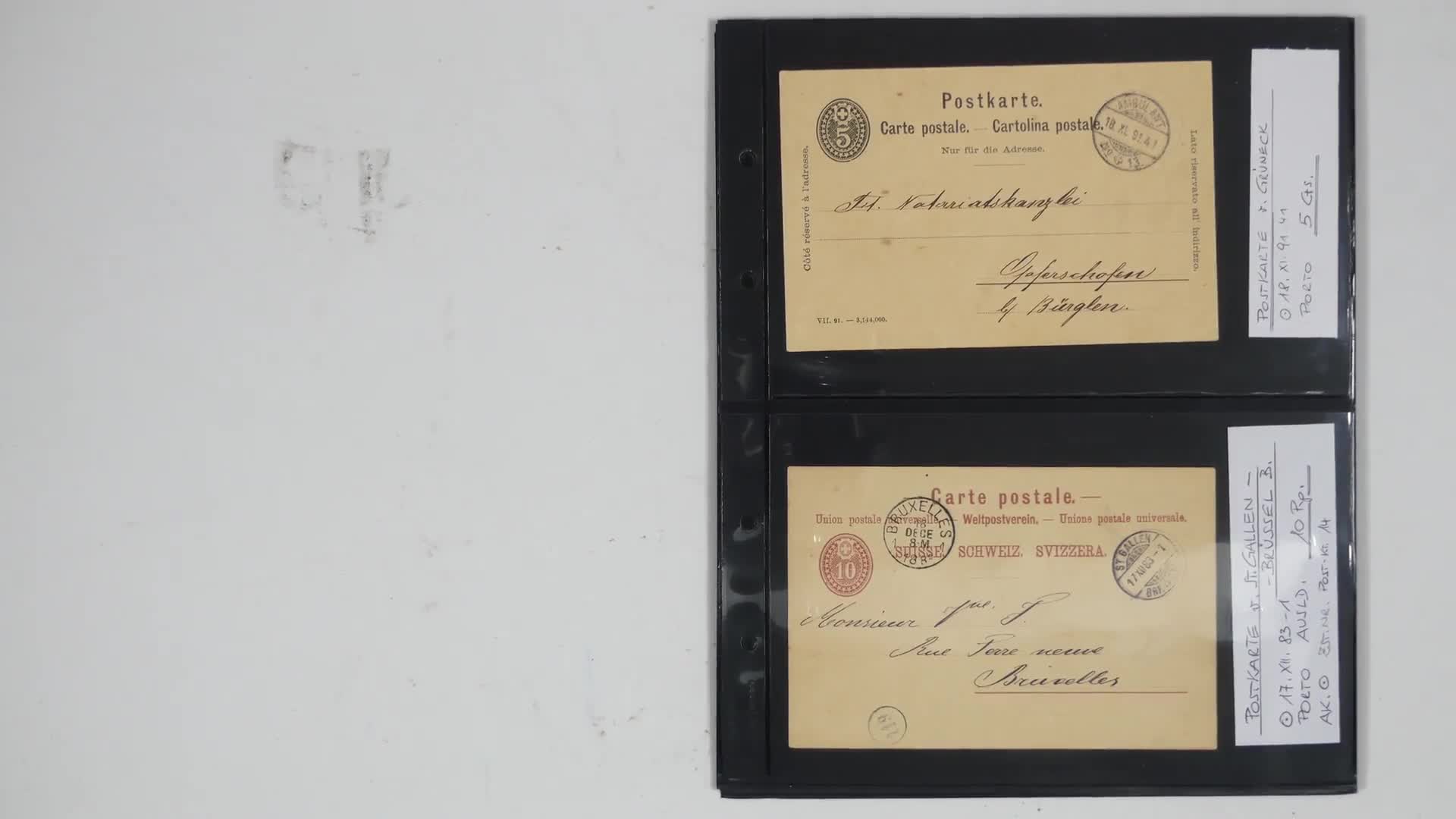 1868/1907, 22 Ganzsachen (5 Streifbänder, je 8 Karten und Briefe, 1 ...