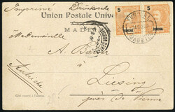 Madeira 1906, colorierte Postkarte vom 3.8.1906 von Funchal (Madeira) ...