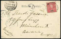 1902, Ansichtskarte vom 10.3.1902 von Horta über Lissabon (23.3.) ...