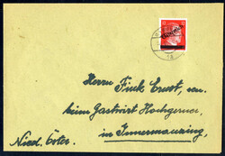 1945, I. Wiener Aushilfsausgabe, Brief von 12/4 Wien 82 13 1a, ...