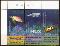 2015, Fische, komplette Serie 3 Werte als Dreierstreifen, postfrisch, ...