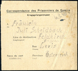 1946, Vordruckbrief aus dem Lager N-Grad 2101 (Sarvalbe Frankreich) ...