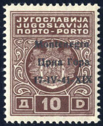 1941, Francobolli di Jugoslavia con soprastampa, serie completa di 6 ...