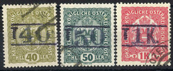 1918, serie di 9 valori usati, Sass. BZ 3/1-9 / 8000,-