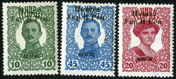 1919, Österreichisch-ungarische Feldpost mit Aufdruck, kompletter ...