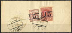 1919, ricevuta di ritorno affrancata con 5+15 cent da Bozen 3 16.1.19 ...