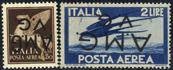 1945/47, 8 valori con soprastampa A.M.G. / V.G capovolta, nuovi con ...