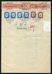 1948, Verrechnungsformular aus Wien vom 3.11.48 frankiert mit je ...