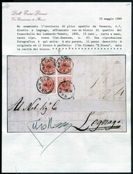 1854, involucro di plico da Venezia del 4.7 per Legnago affrancata ...
