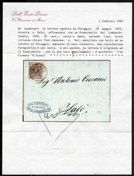 Chioggia, (C1 bruno rossastro Punti 13), lettera del 16.5.1855 per ...
