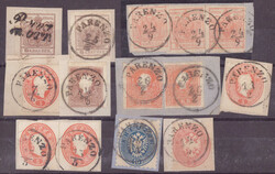 1850/63 ca., Lot mit 10 Briefstücken vom Küstenland, alle mit ...