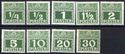 1909, komplette Serie 9 Werte auf glanzlosem dünnem Papier, ...