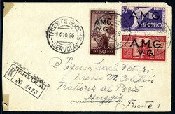 1946, frontespizio di lettera del 14.10.1946 da Trieste-Servola per ...