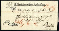 Peter-vardein, Ovalstempel neben Postvermerk und Taxvermerk auf ...