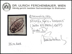 Schrems, RO Müller 120 Punkte auf Briefstück mit 6 Kr. braun Type ...