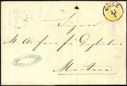 1861/1863, zwei Briefe aus Görz, einer nach Mantua frankiert mit 2 ...