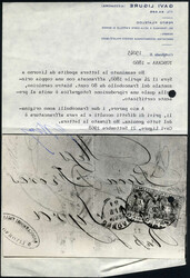 1860, lettera di due porti (fino a 15 grammi) completa del testo del ...