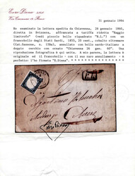 1860, lettera spedita da Chiavenna il 26.1 per la Svizzera in "Raggio ...