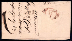 1855, lettera del 11.1.1855 da Ravenna a Trieste, affrancata per il ...