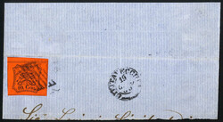 1867, una lettera, un grande frammento, tre frammenti e due valori 10 ...