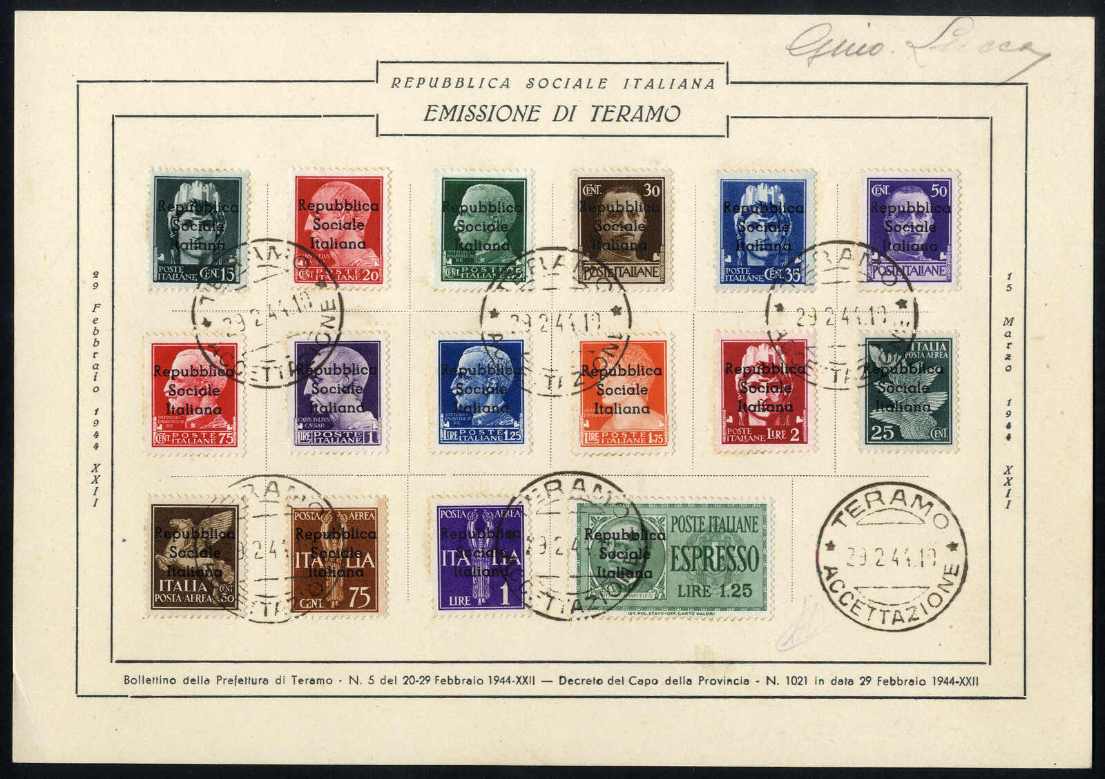 Lot 1535 - europe Italian Local Issue Teramo -  Viennafil Auktionen 97th Public Auction Golden Heritage: Austrian Rarities & European Treasures Auction