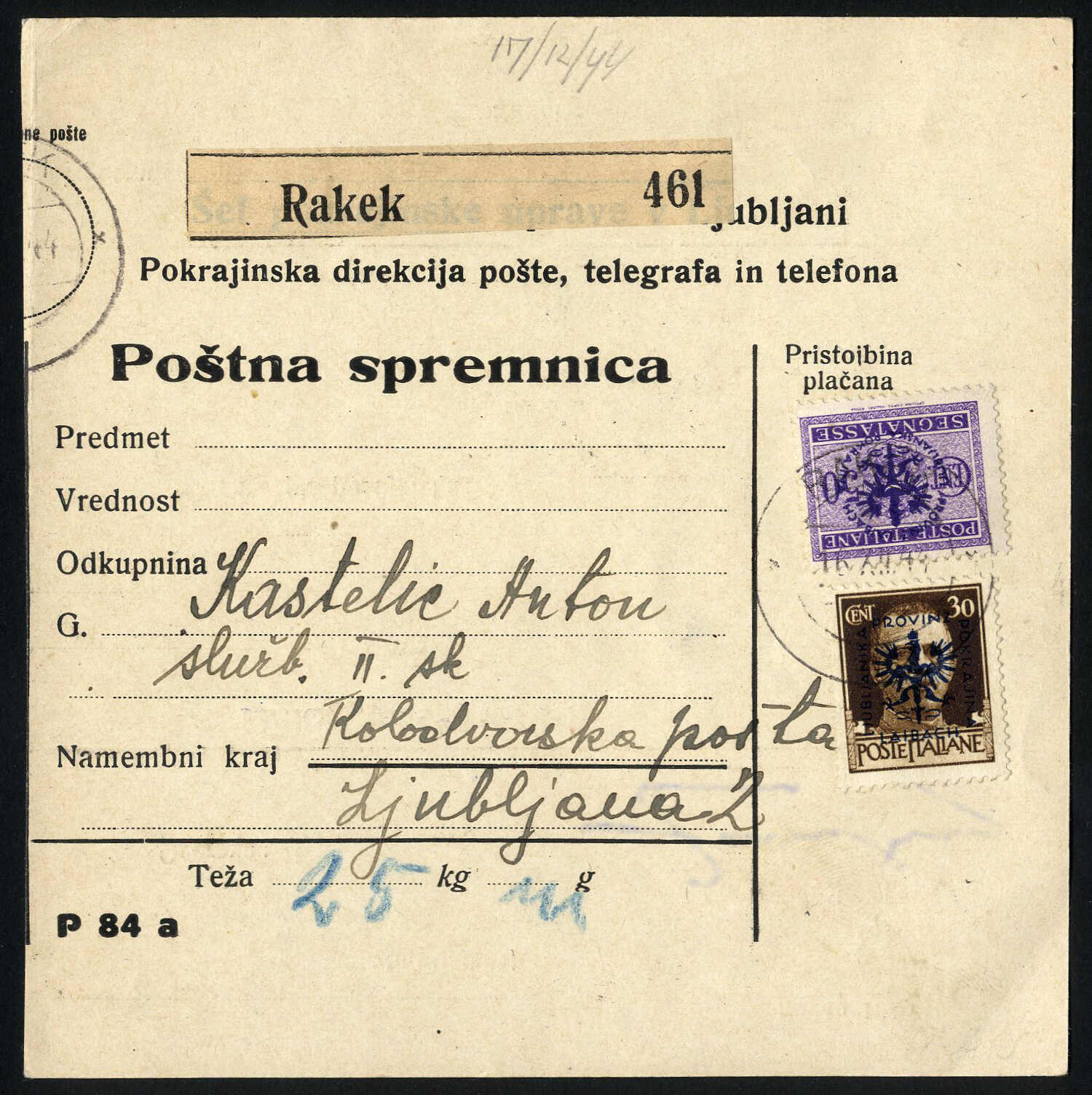 Lot 2783 - germany German Occupation World War II Laibach - Viennafil Auktionen 97th Public Auction Golden Heritage: Austrian Rarities & European Treasures Auction Lot 2783 - germany German Occupation World War II Laibach - Viennafil Auktionen 97th Public Auction Golden Heritage: Austrian Rarities & European Treasures Auction
