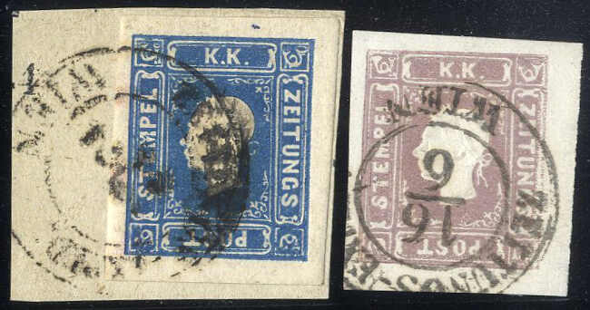 Lot 2218 - europe austria newspaper stamp 1858/59 -  Viennafil Auktionen 97th Public Auction Golden Heritage: Austrian Rarities & European Treasures Auction
