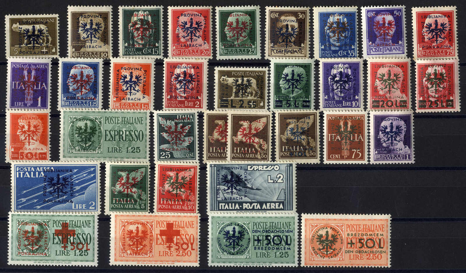 Lot 2785 - germany German Occupation World War II Laibach - Viennafil Auktionen 97th Public Auction Golden Heritage: Austrian Rarities & European Treasures Auction Lot 2785 - germany German Occupation World War II Laibach - Viennafil Auktionen 97th Public Auction Golden Heritage: Austrian Rarities & European Treasures Auction