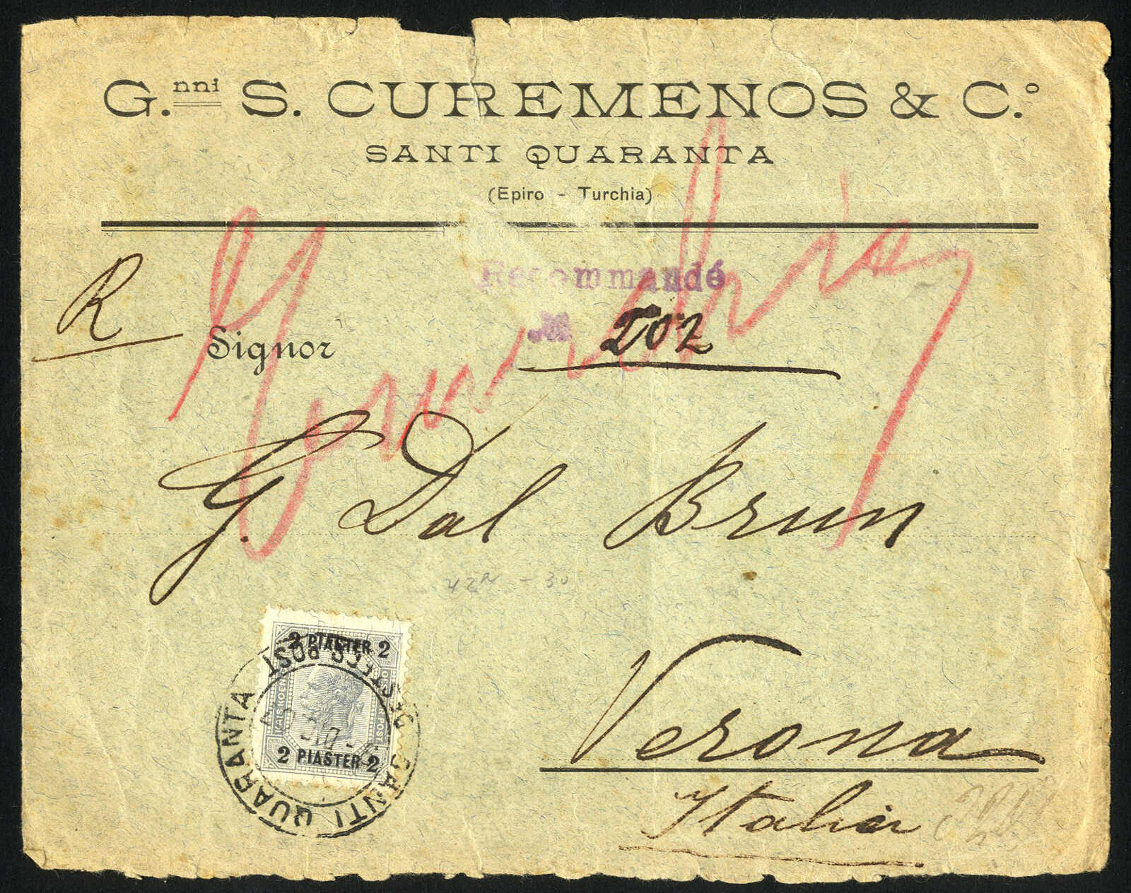 Lot 597 - europe Albania Austrian Post Offices -  Viennafil Auktionen 97th Public Auction Golden Heritage: Austrian Rarities & European Treasures Auction
