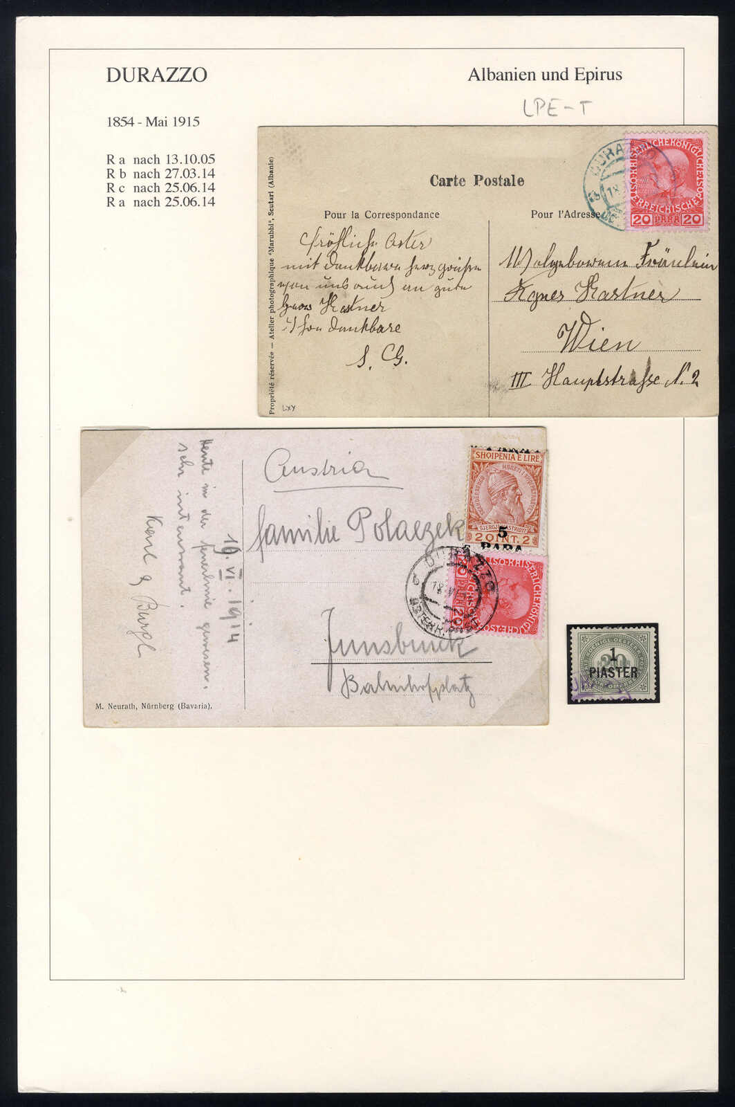 Lot 606 - europe Albania Austrian Post Offices - Viennafil Auktionen 97th Public Auction Golden Heritage: Austrian Rarities & European Treasures Auction Lot 606 - europe Albania Austrian Post Offices - Viennafil Auktionen 97th Public Auction Golden Heritage: Austrian Rarities & European Treasures Auction