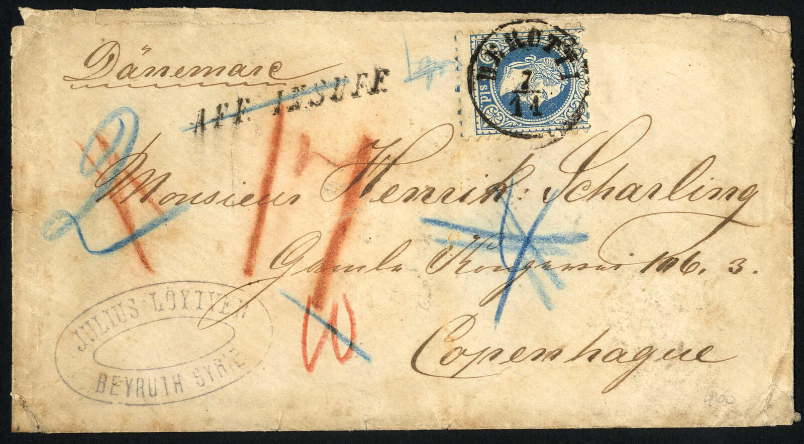 Lot 695 - other countries Lebanon-Austrian Levant Post Offices -  Viennafil Auktionen 97th Public Auction Golden Heritage: Austrian Rarities & European Treasures Auction