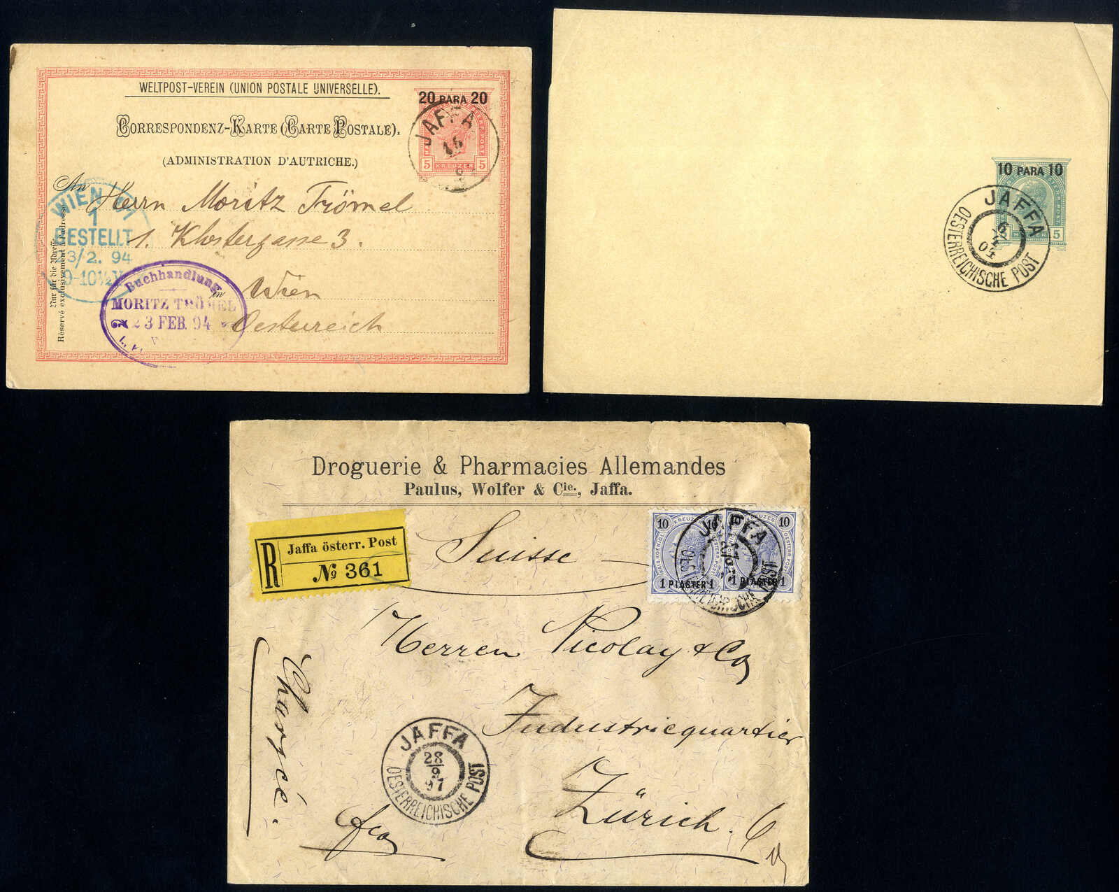 Lot 702 - other countries Holy Land Austrian Levant Post Offices -  Viennafil Auktionen 97th Public Auction Golden Heritage: Austrian Rarities & European Treasures Auction