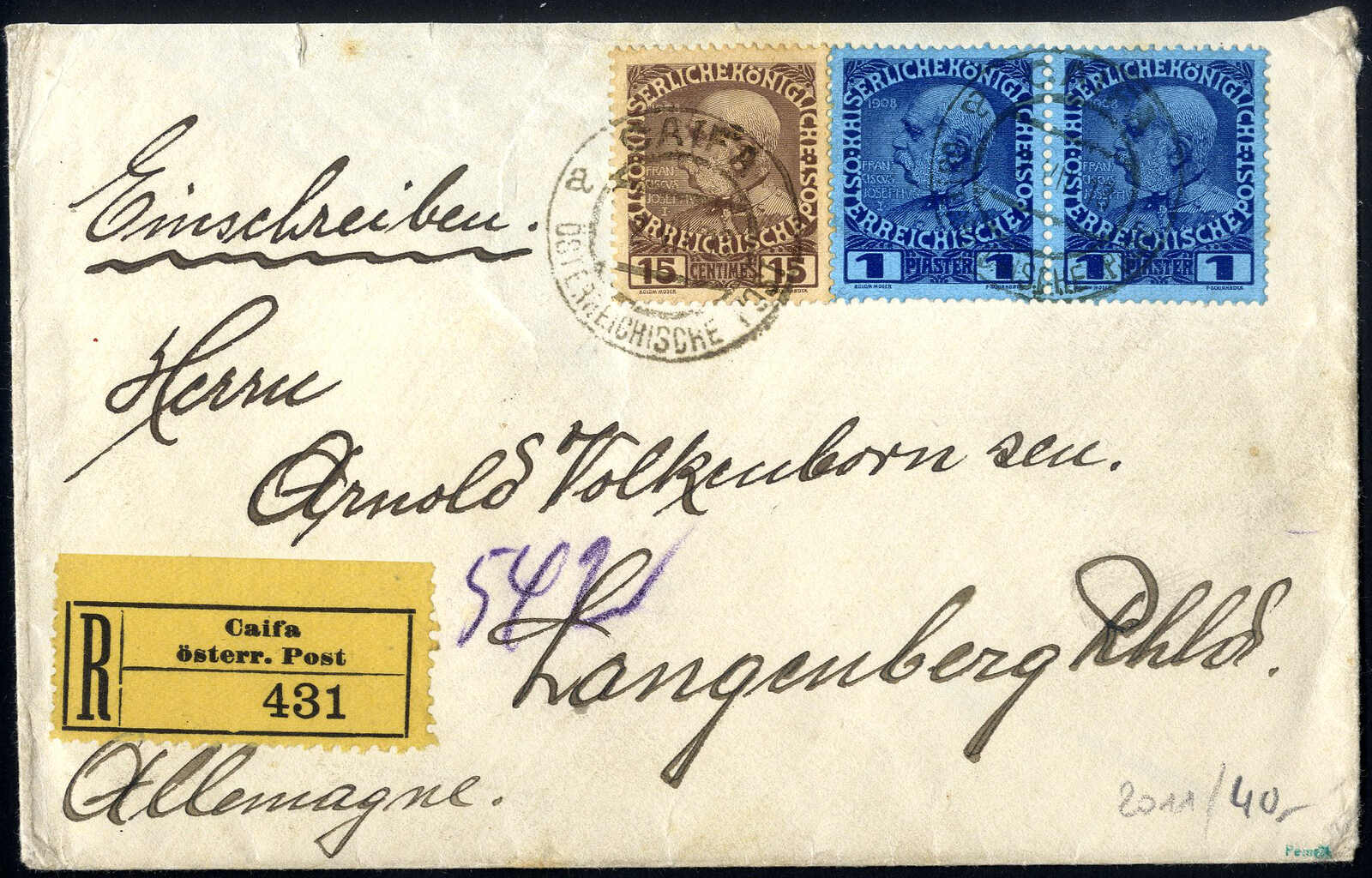 Lot 705 - other countries Holy Land Austrian Levant Post Offices -  Viennafil Auktionen 97th Public Auction Golden Heritage: Austrian Rarities & European Treasures Auction