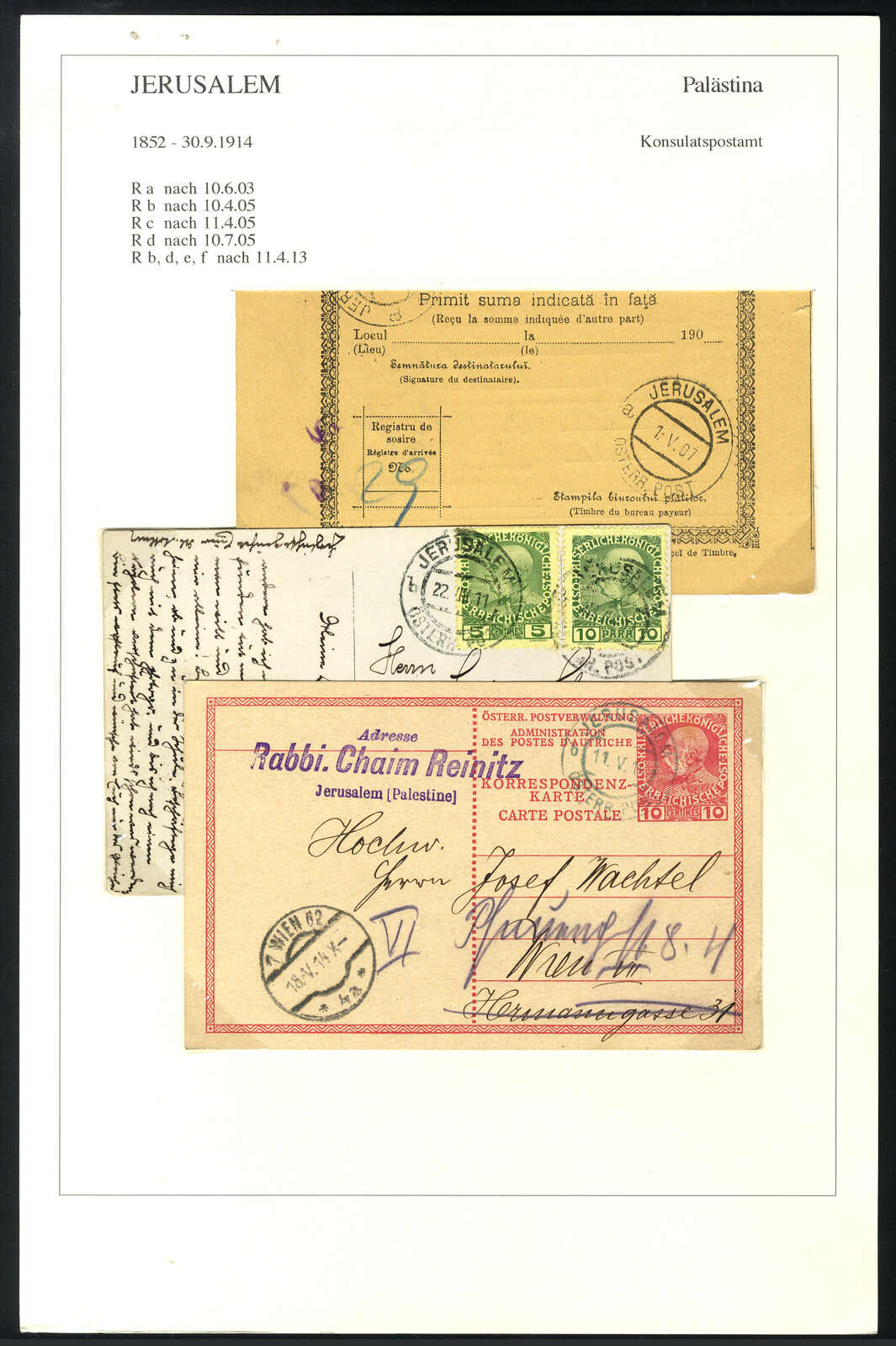 Lot 706 - other countries Holy Land Austrian Levant Post Offices -  Viennafil Auktionen 97th Public Auction Golden Heritage: Austrian Rarities & European Treasures Auction