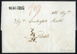 1840, kompletter Brief vom 26.6.1840 von Bukarest über Semlin nach ...