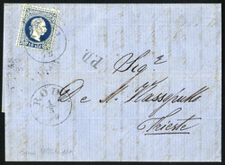 1879, am 17./29.4.1879 in Symi geschriebener Brief nach Triest, mit ...