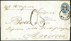 1861, Lot mit zwei Briefen von Triest nach Ancona gemäß dem ...