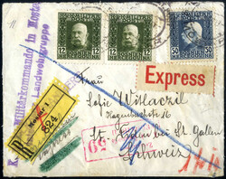 1917, Reko-Express-Brief vom 13.7.1917 von Mostar nach St. Fiten bei ...