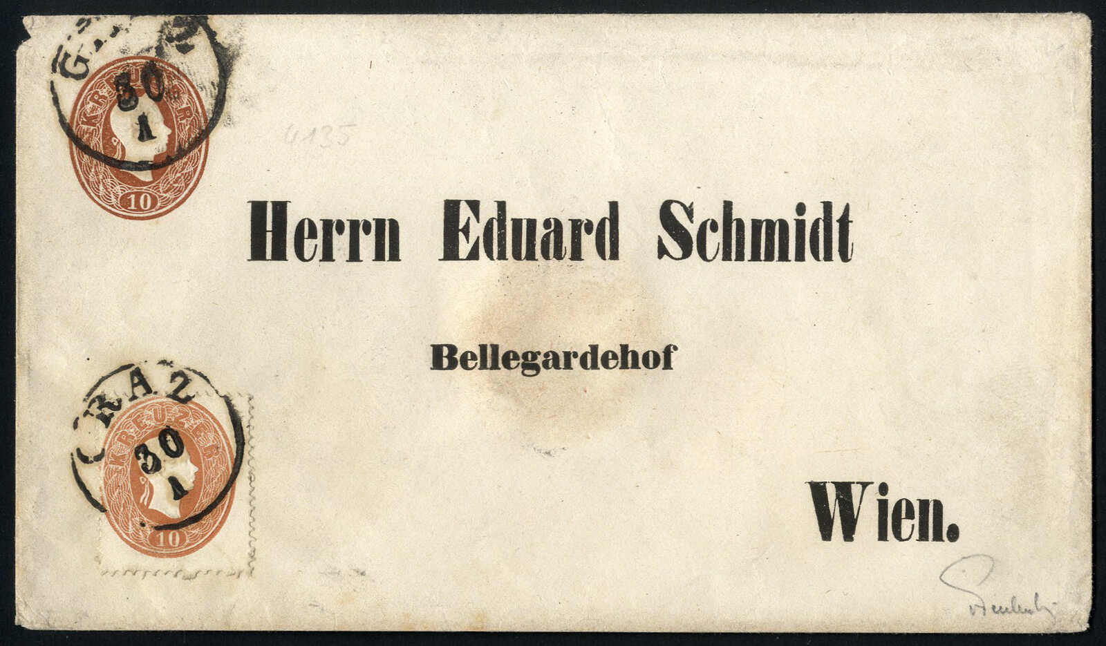 Lot 293 - europe Austria 1860 Issue -  Viennafil Auktionen 97th Public Auction Golden Heritage: Austrian Rarities & European Treasures Auction