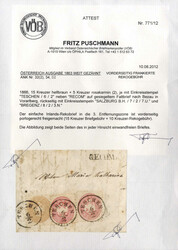 1865, eingeschriebener Brief aus Teschen am 6.2. über Salzburg und ...