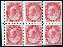 1898, Königin Victoria, 2 c. karminrosa, Heftchenblatt 6 Werte ...