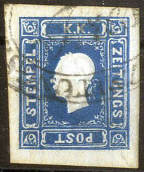 1858, 1,05 Soldi blau, gestempelt, ANK 16Automatically generated ...