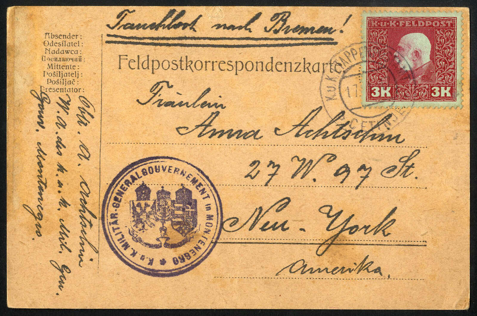Lot 511 - europe Austria Navy and Ship Mail -  Viennafil Auktionen 97th Public Auction Golden Heritage: Austrian Rarities & European Treasures Auction