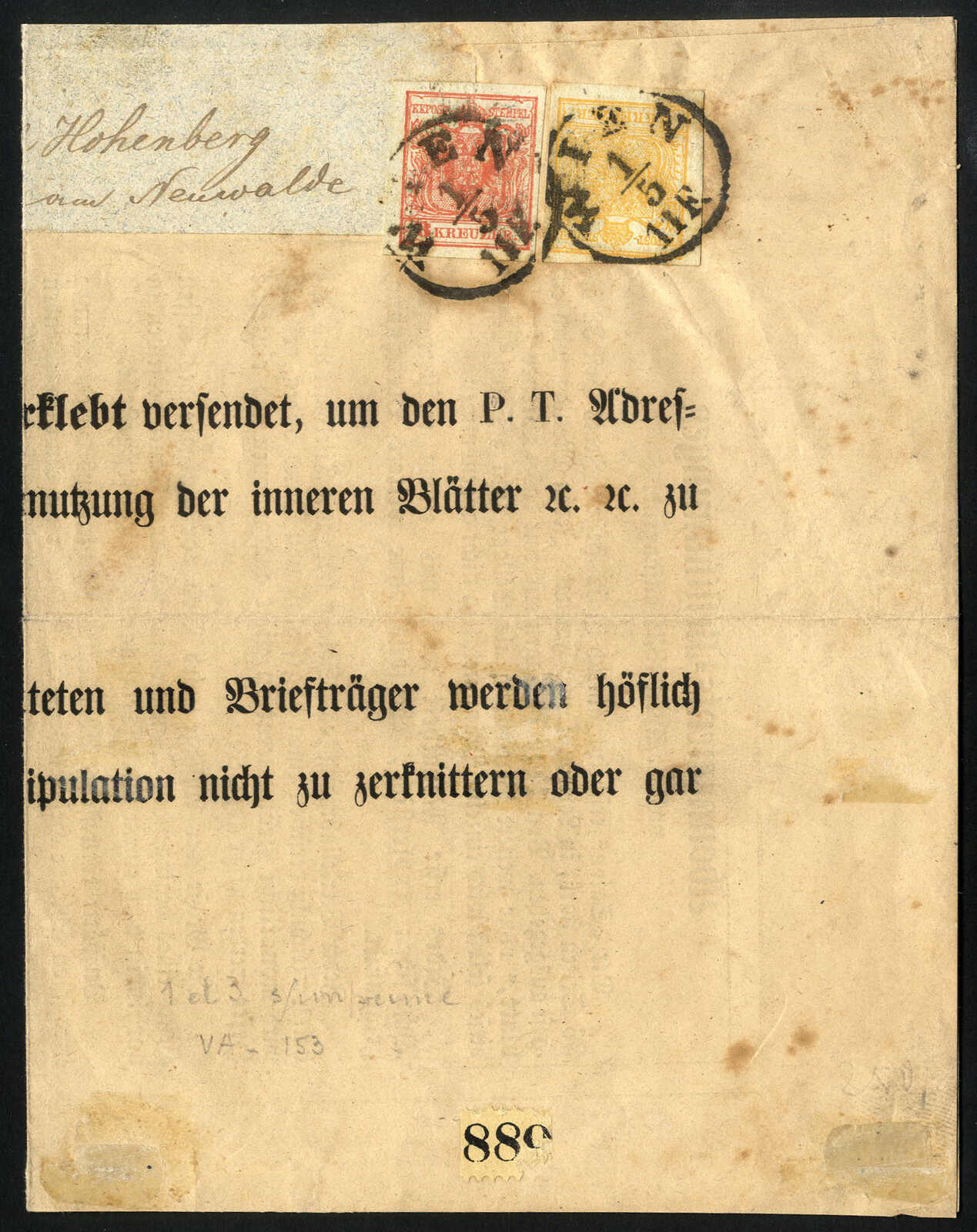 Lot 169 - europe austria issue 1850 - Viennafil Auktionen 97th Public Auction Golden Heritage: Austrian Rarities & European Treasures Auction Lot 169 - europe austria issue 1850 - Viennafil Auktionen 97th Public Auction Golden Heritage: Austrian Rarities & European Treasures Auction