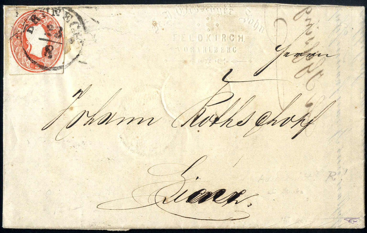 Lot 296 - europe Austria 1860 Issue -  Viennafil Auktionen 97th Public Auction Golden Heritage: Austrian Rarities & European Treasures Auction