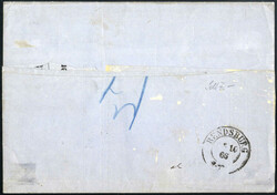 1866, Brief von Oedenburg am 2.10. nach Rendsburg, Holstein, ...