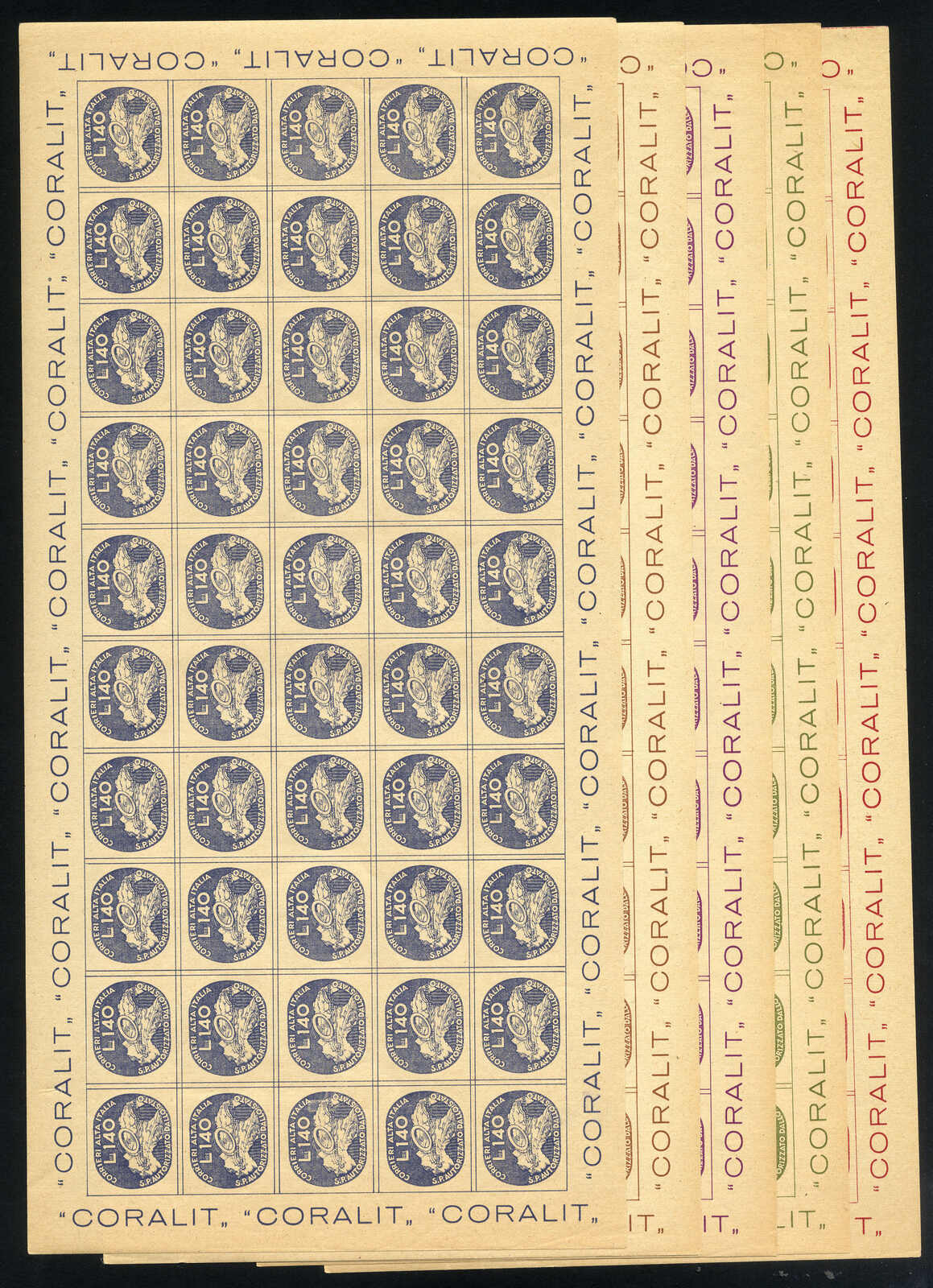 Lot 1490 - europe Italy Corrieri Alta Italia CORALIT - Viennafil Auktionen 97th Public Auction Golden Heritage: Austrian Rarities & European Treasures Auction Lot 1490 - europe Italy Corrieri Alta Italia CORALIT - Viennafil Auktionen 97th Public Auction Golden Heritage: Austrian Rarities & European Treasures Auction