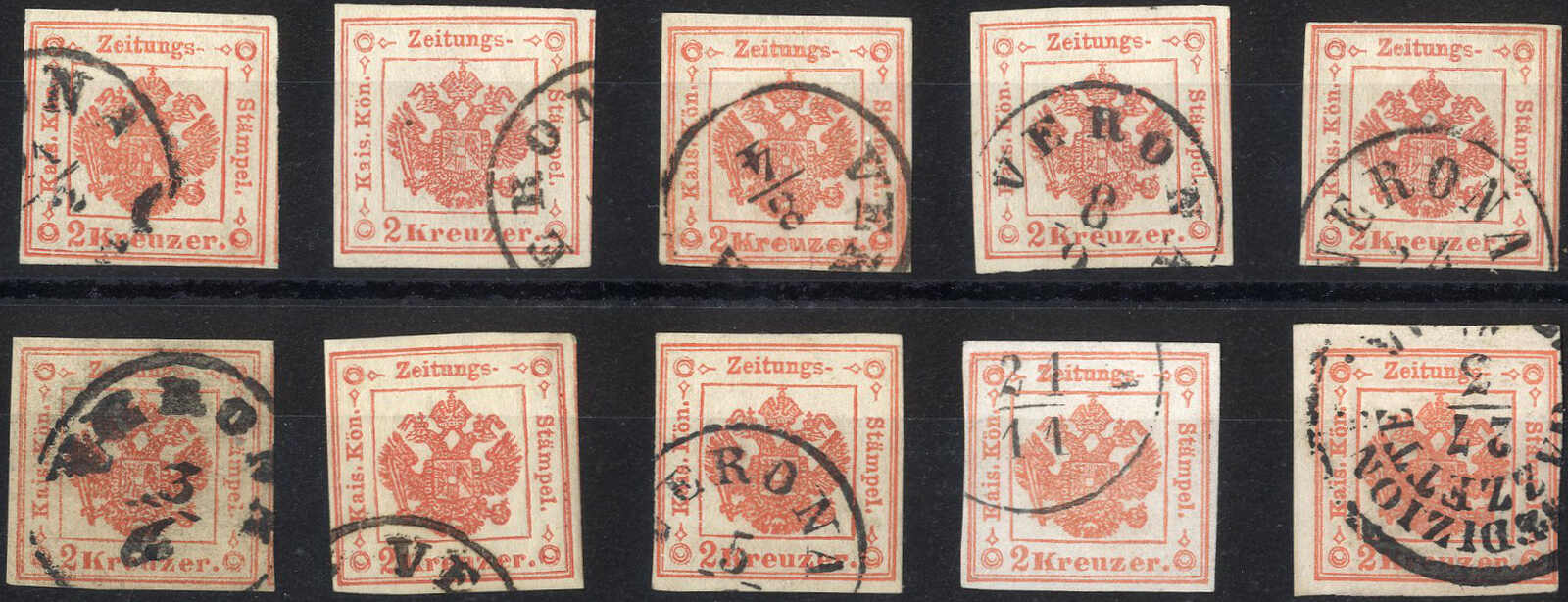 Lot 1102 - europe lombardy venetia newspaper tax stamps -  Viennafil Auktionen 97th Public Auction Golden Heritage: Austrian Rarities & European Treasures Auction