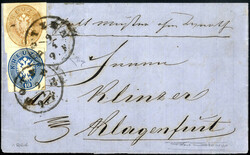 1864, Brief der 5. Gewichtsstufe mit dem Vermerk "Muster ohne Wert" ...